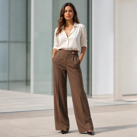 Calvin Klein Pants - Calvin Klein Modern Fit Mid Rise Wide Leg Classic Career Wear Pants Sise 12